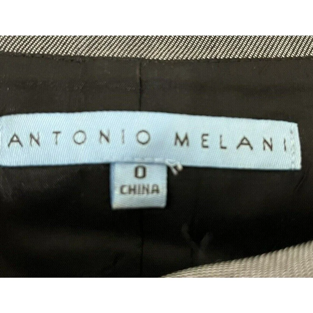 Antonio Melani Gray Fold Over Neck  Black Trim Waist Lined  Side Zip Sz O - Picture 3 of 11